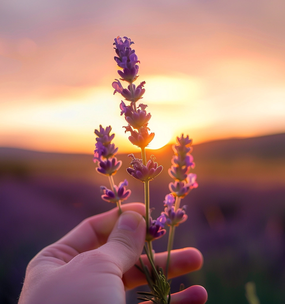 lavender at sunset